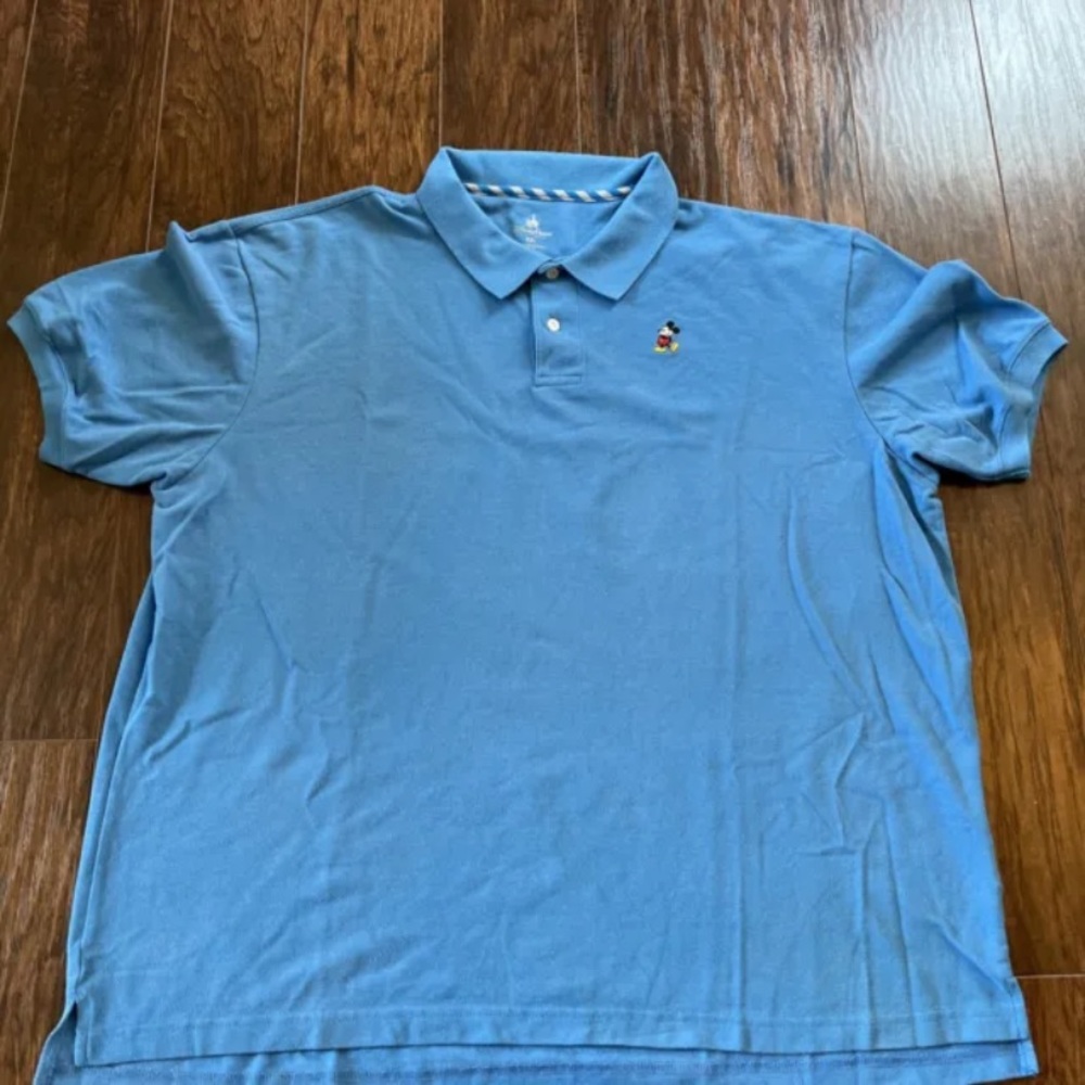 Disney Parks Embroidered Mickey Mouse Blue Polo Shirt
